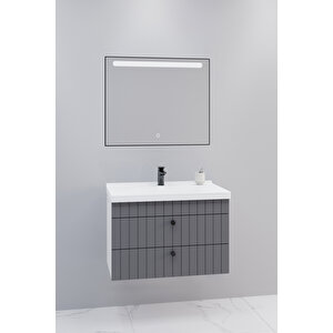 Petit 80 Cm Banyo Dolabı Lvn Aynalı - Boy Dolap Hariç Antrasit