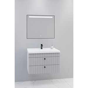 Petit 80 Cm Banyo Dolabı Lvn Aynalı - Boy Dolap Hariç Gri