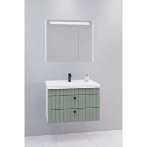 Petit 80 Cm Banyo Dolabı Npl Aynalı - Boy Dolap Hariç Yeşil
