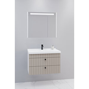 Petit 80 Cm Banyo Dolabı Npl Aynalı - Boy Dolap Hariç Krem