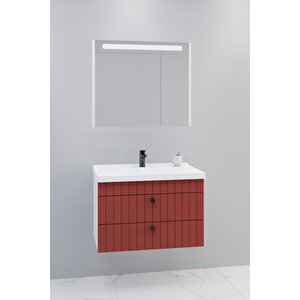 Petit 80 Cm Banyo Dolabı Npl Aynalı - Boy Dolap Hariç Kiremit