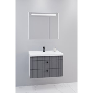 Petit 80 Cm Banyo Dolabı Npl Aynalı - Boy Dolap Hariç Antrasit