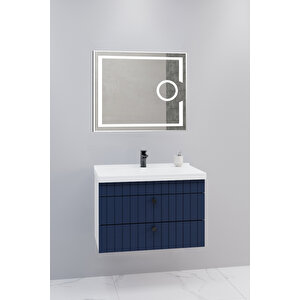Petit 80 Cm Banyo Dolabı Kiev Aynalı - Boy Dolap Hariç Lacivert