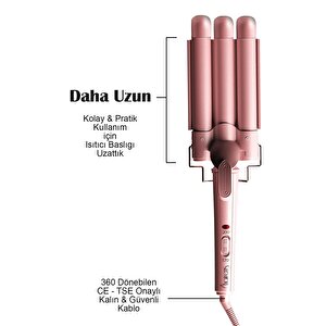 Hrs-190 Wag Ve Su Dalgası Saç Maşası 25mm.