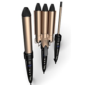 Hrs-960 - 4 Parça Saç Şekillendirme Seti | Wag Maşa & Afro Ince Maşa & 25 Mm. Maşa