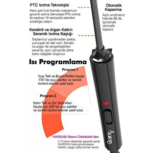Hrs-130 Afro Dalga 9 Mm. Kıvırcık Ince Saç Maşası, 20 Cm. Ekstra Uzun Başlık