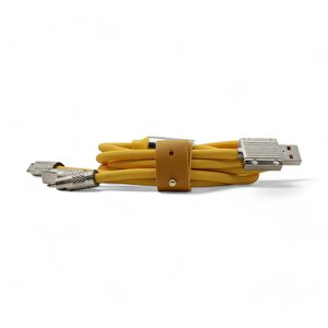 Type-c - Lightning - Micro Usb 120w 6a 3-in-1 Çoklu Şarj Kablosu Sari