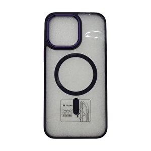 Iphone 14 Pro Kilif Si̇li̇kon Room Magneticsafe-deri̇n Mor