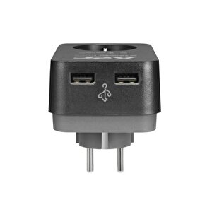 Electric Pme1wu2b-gr Apc Tekli̇ Akim Korumali Pri̇z - 2 Usb Hizli Şarj