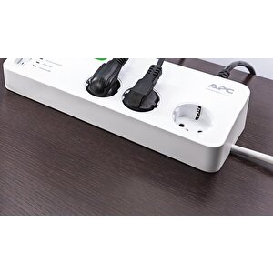 Electric Pm6u-gr Apc 6'li Akim Korumali Pri̇z - 2 Usb Hizli Şarj