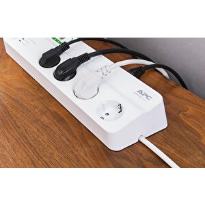 Schneider Electric Pm6u-gr Apc 6'li Akim Korumali Priz - 2 Usb Hizli Şarj