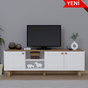 Bohem Serisi Garden Meşe - Beyaz Tv Ünitesi