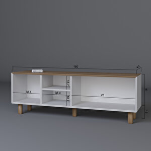 Bohem Serisi Garden Meşe - Beyaz Tv Ünitesi