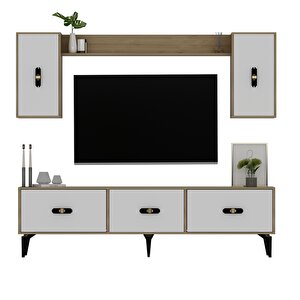 Hi̇raa  180 Cm Tv Üni̇tesi̇ Takimi Safirmeşe-Beyaz Beyaz-Safirmeşe