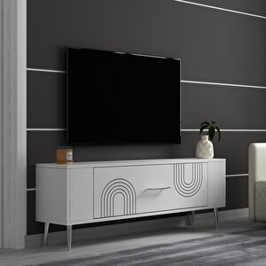 Retrol2ct Tv Sehpasi Beyaz-Gümüş Beyaz-Gümüş