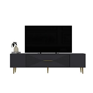 Dekol1ct Tv Sehpasi Antrasit-Altın Antrasit Gold