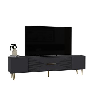 Dekol1ct Tv Sehpasi Antrasit-Altın