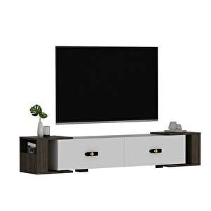 Cherryct Tv Sehpasi Beyaz-Ceviz Beyaz - Ceviz