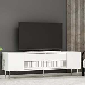 Dekolp4ct Tv Sehpasi Beyaz-Gümüş Beyaz-Gümüş