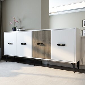 Cherryct 180 Cm Konsol(kx180) Beyaz-Ceviz Beyaz - Ceviz