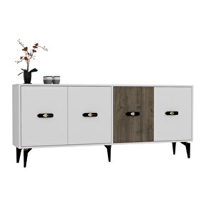 Cherryct 180 Cm Konsol(kx180) Beyaz-Ceviz