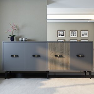 Cherryct 180 Cm Konsol(kx180) Antrasit-Ceviz Ceviz Antrasit