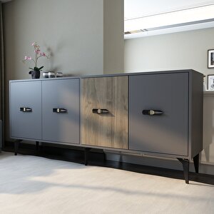 Cherryct 180 Cm Konsol(kx180) Antrasit-Ceviz Ceviz Antrasit