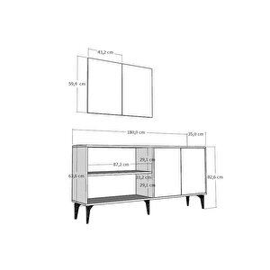 Veryy 180 Cm Konsol (kx180) Beyaz-Ceviz