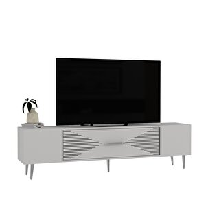 Dekol1ct Tv Sehpasi Beyaz-Gümüş