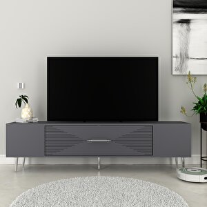 Dekol1ct Tv Sehpasi Antrasit-Gümüş Antrasit Gümüş