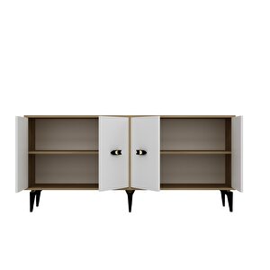 Hiraa 180 Cm Tv Ünitesi, Konsol(kx180) Ve Orta Sehpa Salon Takımı Safirmeşe-Beyaz