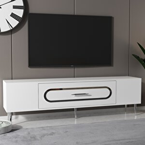 Dekop3ct Tv Sehpasi Beyaz-Gümüş Beyaz-Gümüş