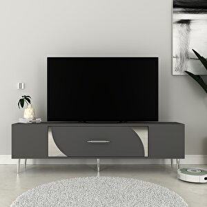 Dekop2ct Tv Sehpasi Antrasit-Gümüş Antrasit Gümüş
