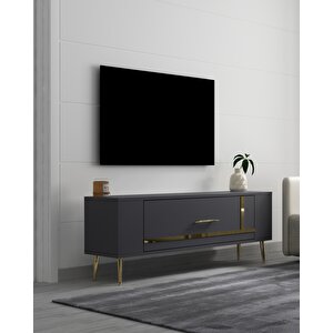 Retrop1ct Tv Sehpasi Antrasit-Altın Antrasit Gold