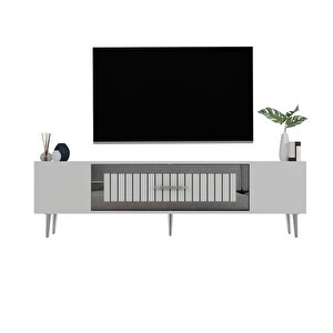 Dekolp3ct Tv Sehpasi Beyaz-Gümüş Beyaz-Gümüş