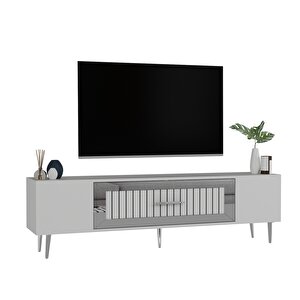 Dekolp3ct Tv Sehpasi Beyaz-Gümüş