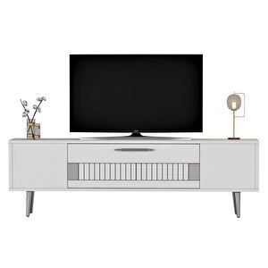 Fashi̇onn Tv Sehpasi ( Alt Modül)  Beyaz-Gümüş Beyaz-Gümüş