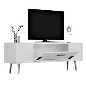 Fashi̇onn Tv Sehpasi ( Alt Modül)  Beyaz-Gümüş