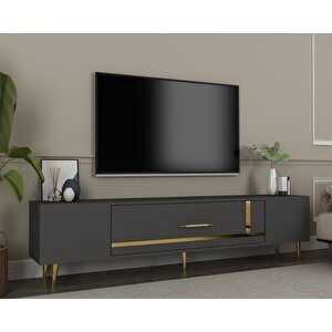 Dekop1ct Tv Sehpasi Antrasit-Altın Altın-Antrasit
