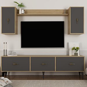 Zeuss 180 Cm Tv Üni̇tesi̇ Takimi Safirmeşe-Antrasit Antrasit-Safirmeşe