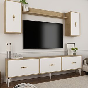 Zeuss 180 Cm Tv Üni̇tesi̇ Takimi Safirmeşe-Beyaz Beyaz-Safirmeşe