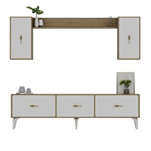 Zeuss 180 Cm Tv Üni̇tesi̇ Takimi Safirmeşe-Beyaz Beyaz-Safirmeşe
