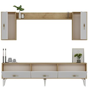 Zeuss 180 Cm Tv Üni̇tesi̇ Takimi Safirmeşe-Beyaz