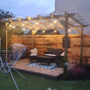 Iahşap Veranda Ahşap Pergole Veranda Kamelya P2 300x300 cm