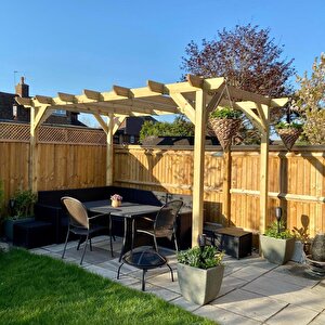 Iahşap Veranda Ahşap Pergole Veranda Kamelya P2 300x400 cm