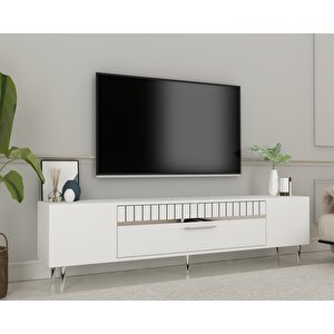 Dekolp1ct Tv Sehpasi Beyaz-Gümüş Beyaz-Gümüş