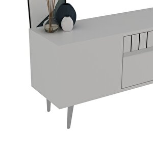 Dekolp1ct Tv Sehpasi Beyaz-Gümüş Beyaz-Gümüş