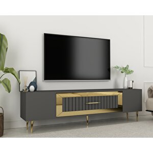 Dekolp3ct Tv Sehpasi Antrasit-Altın Antrasit Gold