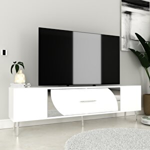 Dekop2ct Tv Sehpasi Beyaz-Gümüş Beyaz-Gümüş