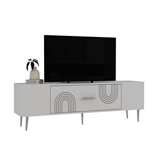 Dekol2ct Tv Sehpasi Beyaz-Gümüş